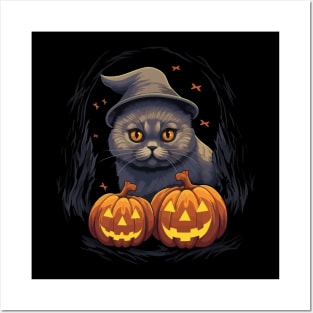 British Shorthair  Halloween Posters and Art